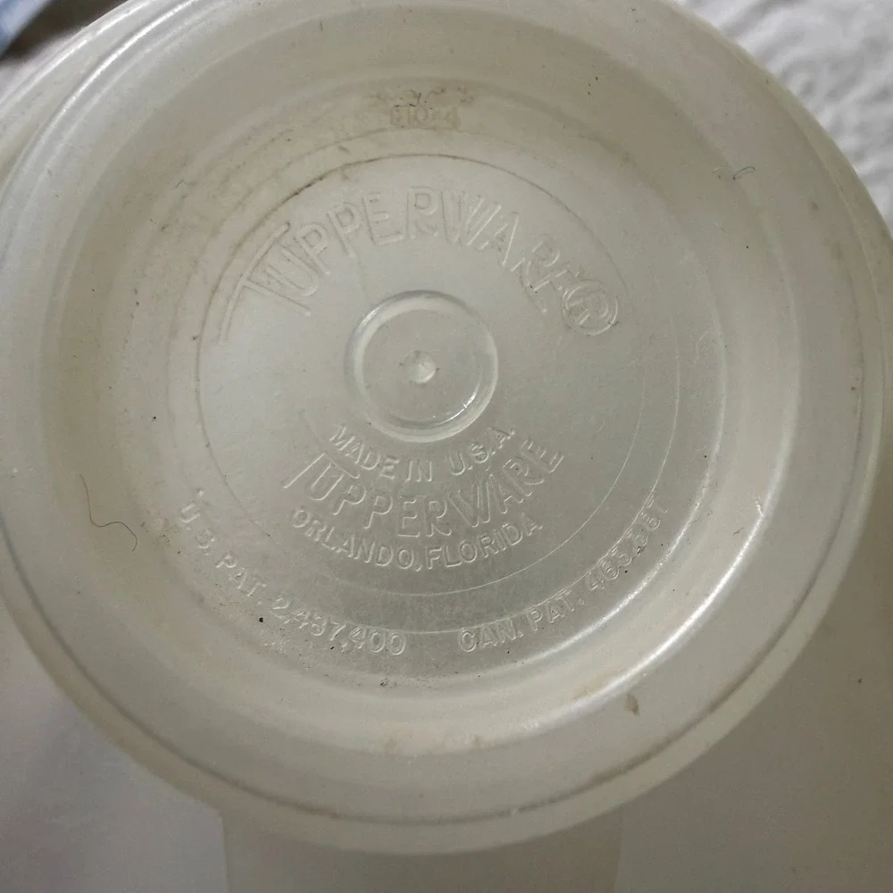 Tupperware Modular Mate Container Vintage Clear White Oval Flip Top‎ Pour Spout